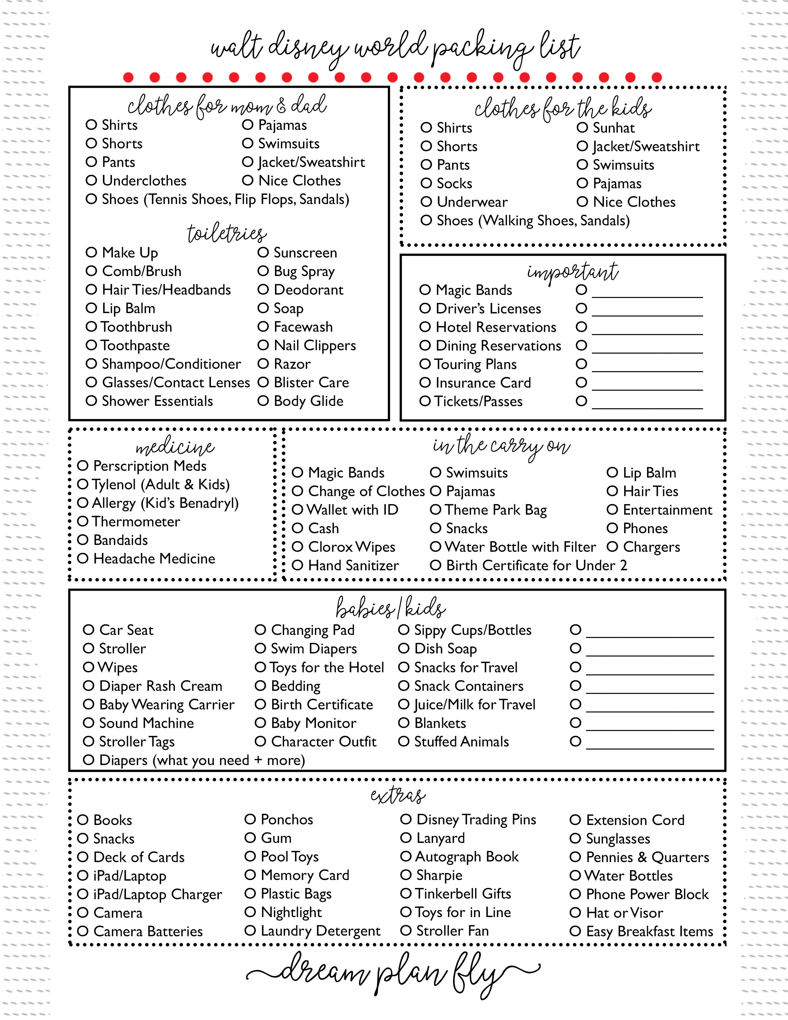 Packing Tips for Your Disney Vacation with free packing printable