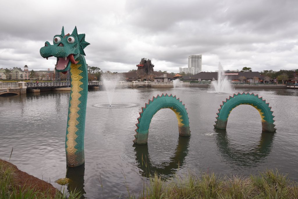 Loch Ness Monster Lego Store Disney Springs - Free Things to Do at Disney Springs - Dream Plan Fly